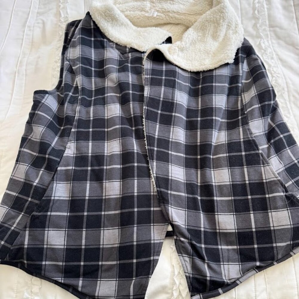 Matilda Jane Clothing Womens XXL Full Moon Reversible Swing Vest Plaid